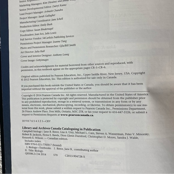 Vintage Campbell Biology Hard Cover Textbook Canadian Edition - Picture 8 of 13